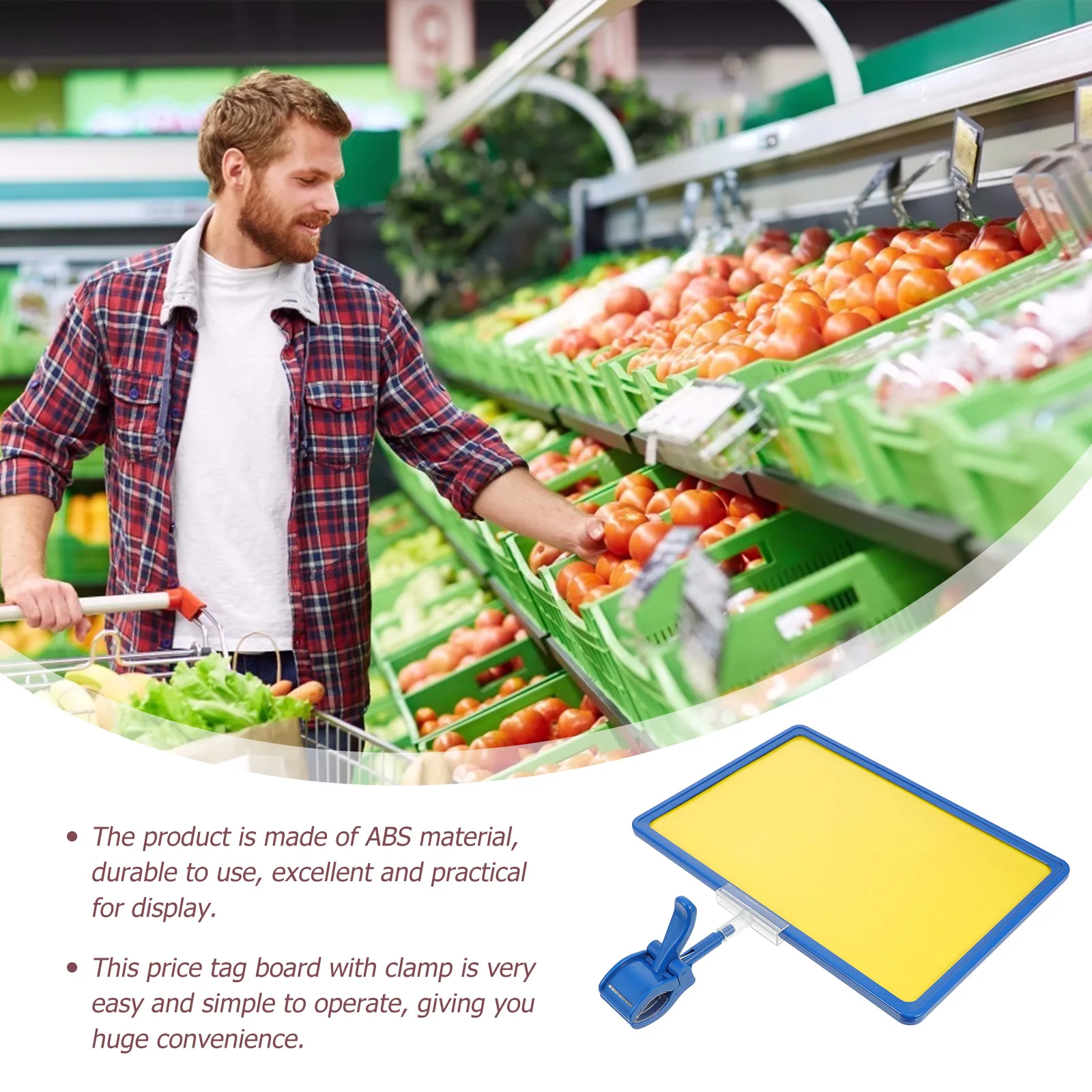 

1 Set A4 Price Tag Board With Clip Commodity Promotional Shop Supermarket Mall Advertising Display Sign Abs Material