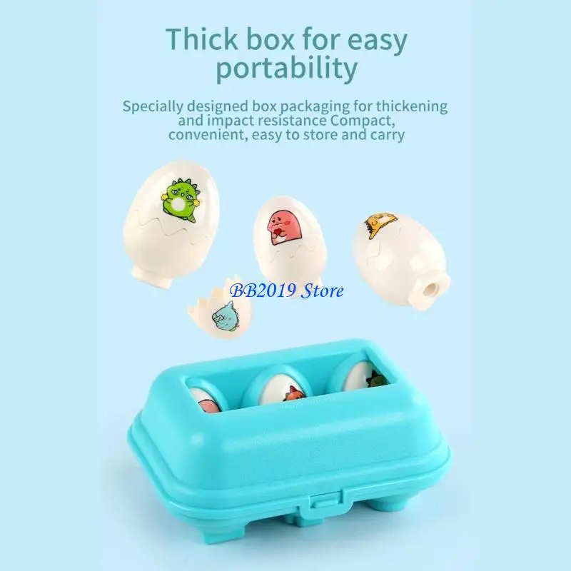 Q0KB Nesting Dinosaur Eggs Set Sensory Stimulation Toy For Toddlers Color Recognition Stacking Game With Baby Dino Surprises