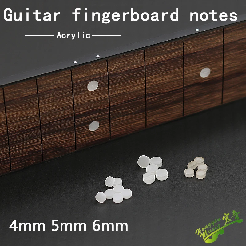 10Pcs 4/5/6mm Acrylic Guitar Fretboard Inlay Dots White Black Sound Tone Point Fingerboard Position Markers Guitar Repair Parts