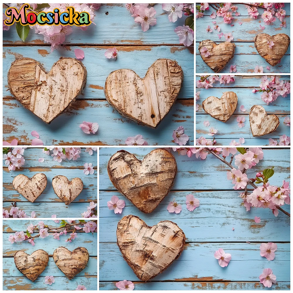 

Mocsicka Wedding Backgrounds For Photographs Flower Wood Love Wall Decor Birthday Backdrop Photo Studio Shooting Props Photocall