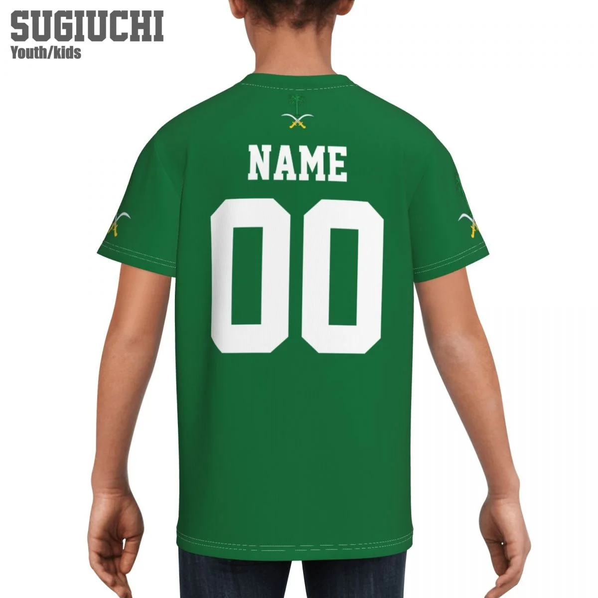 Custom Name Number Saudi Arabia Flag Emblem 3D T-shirts For Kids Youth Boy/Girl Tees jersey Soccer Football Fans Gift T shirt