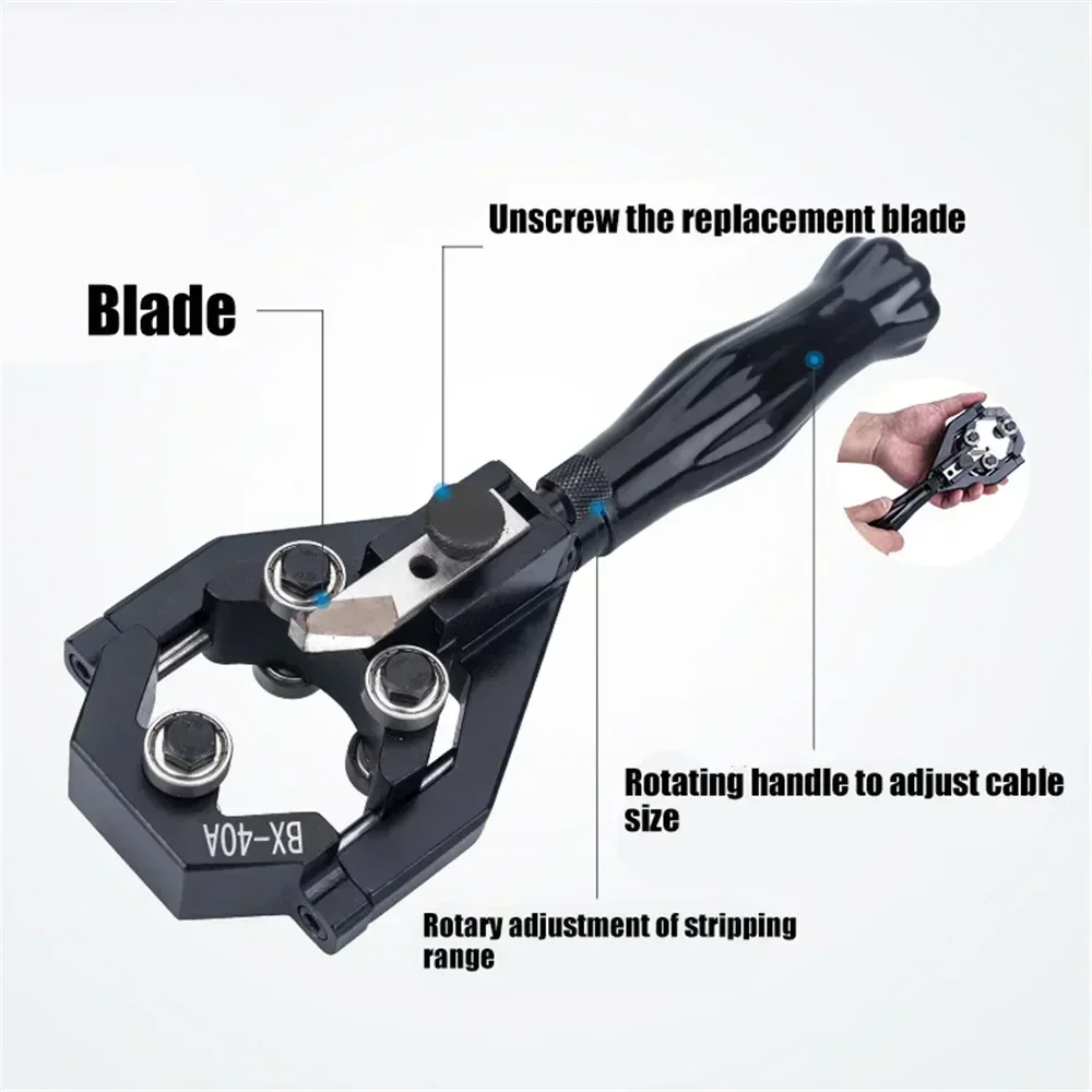 Hand Tools Stripping Pliers BX-40 Electrician Wire Stripper Plier Cable 20-40mm High Voltage Semiconductor End Insulation