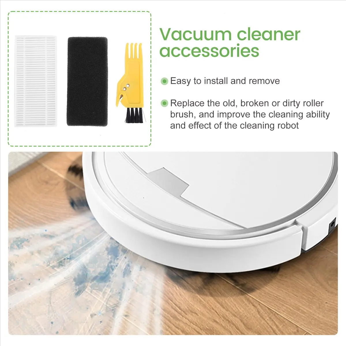 

Hepa Filter Replacement Kits for Neatsvor X500 X600 Tesvor X500 X500 Pro Robotic Vacuum Cleaner Spar