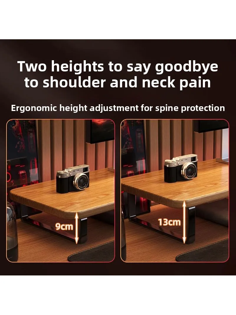 E-Sports Room Desktop Computer Monitor Riser Storage Rack Notebook Stand Extended Display Holder Multi-Purpose Wood Material