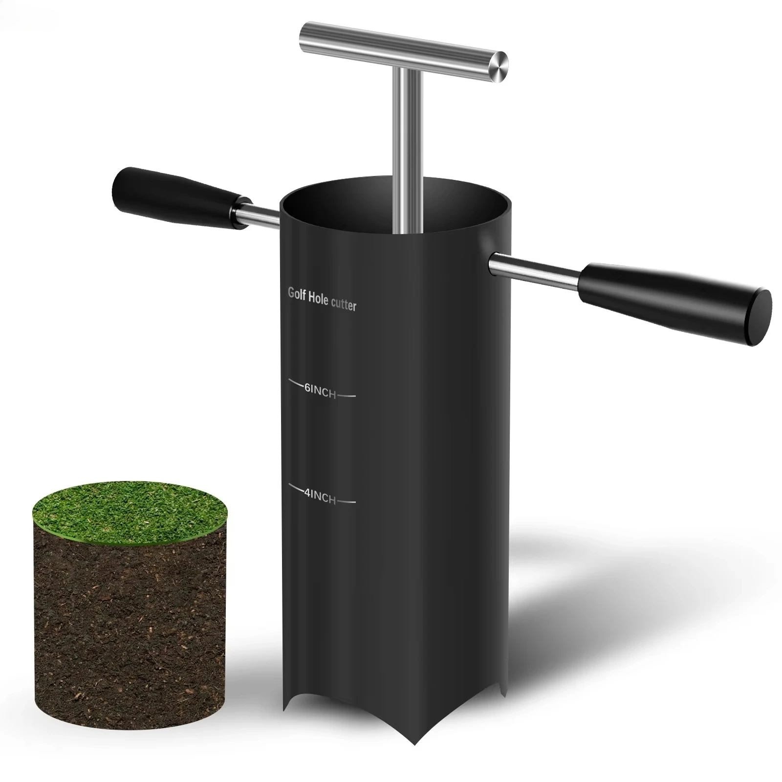Retractable Golf Hole Cutter Stainless Steel Soil Extractor Cup Maker for Putting Green Setup