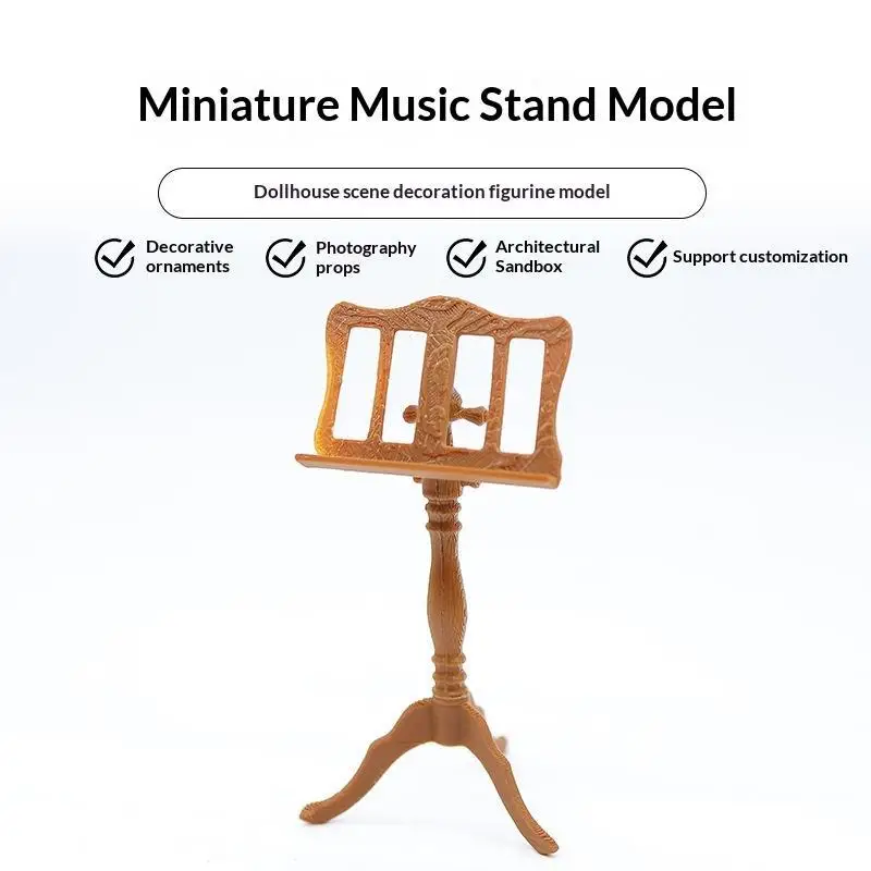 1:12 Miniature Wooden Music Stand Model Carved Detail Stable Base For Dollhouse Sand Table Photo Props