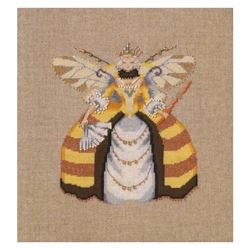 Amishop Gold Collection Counted Cross Stitch Kit Miss Queen Bee Wasp Fairy Goddess