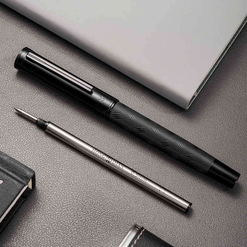 Hongdian Black Forest Pro 1860 Rollerball Pen Jewelry Engraved Vintage Design Refillable Black Ink Ballpoint Pen