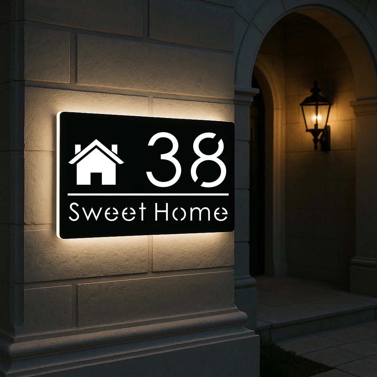 Modern Personalized Laser Cut Acrylic Plate Custom 3D LED House Number Sign Illuminated Address Plaque Light Outdoor Wall Signs