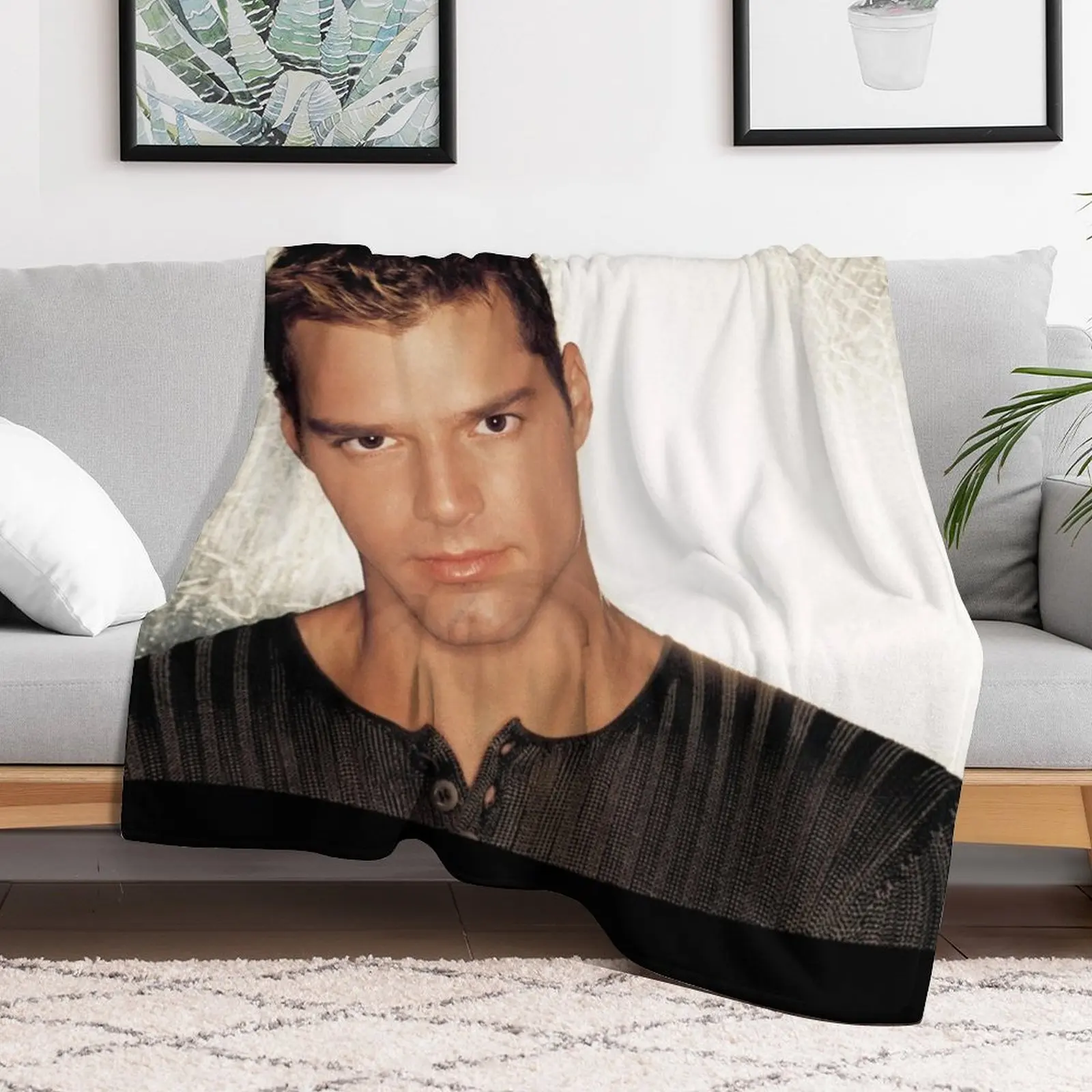 Couverture décorative multi-usages Ricky Martin, couvertures de lit, hairile