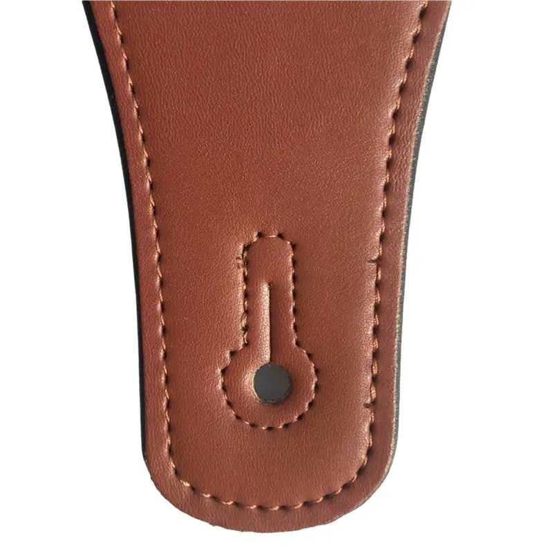 T22C Durable Adjustable Leather Guitar Strap Soft Widen Thicken Shoulder Belt For Electric Acoustic Bass Wooden Guitar