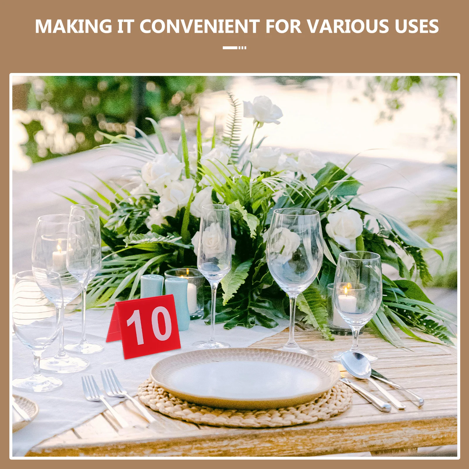 

10Pcs Acrylic Table Numbers Double Sided Numbered Cards Clear Restaurant Wedding Office Table Signs 1-25 Tent Cards