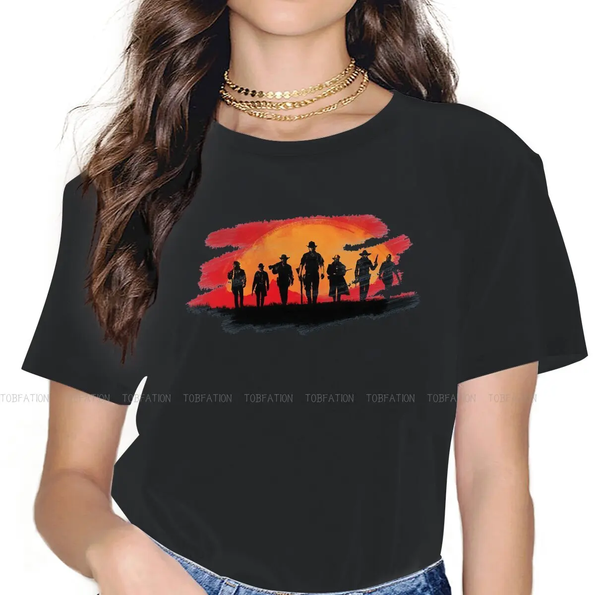 Red Dead Redemption 2 Desert Cowboy TShirt for Woman Girl Cowboy Humor Leisure Tee T Shirt Trendy Fluffy