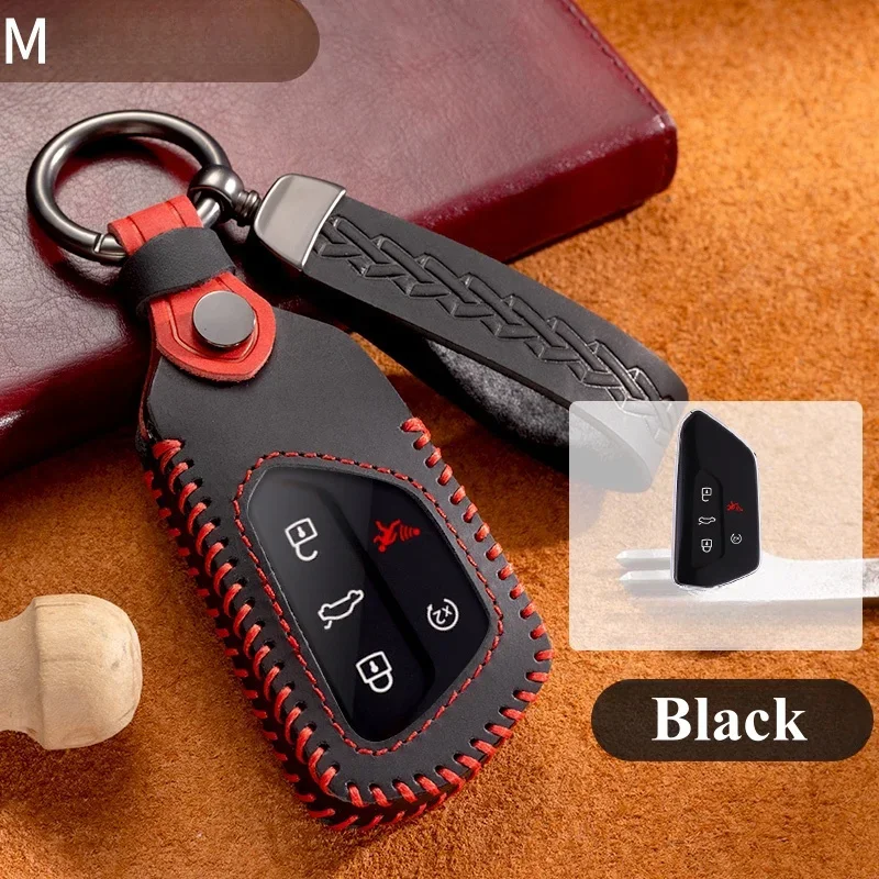 

5 Buttons Remote Leather Car Key Shell Case Fob for VW Golf MK8 ID3 ID4 Polo Tiguan Skoda Superb Octavia SEAT Leon Ibiza MQB