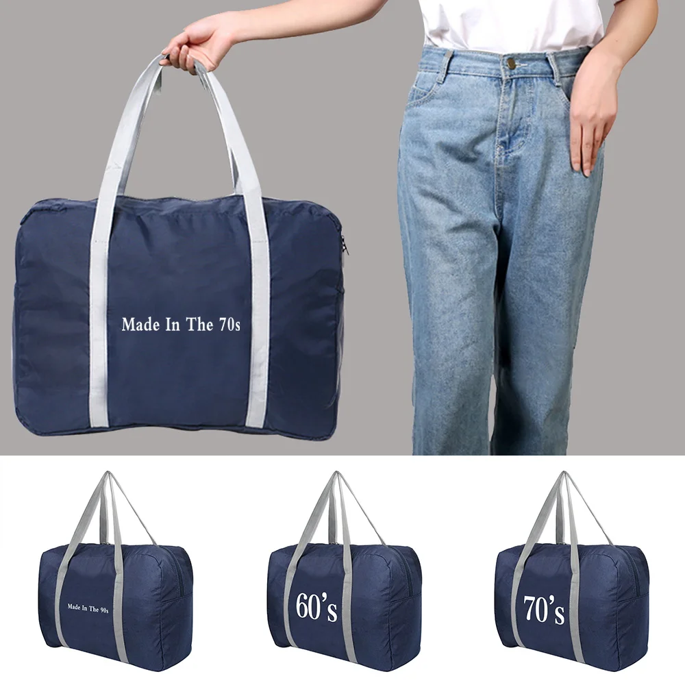 Bolsas de viaje plegables para hombre y mujer, organizador de ropa de gran capacidad, con estampado de años, novedad de 2022