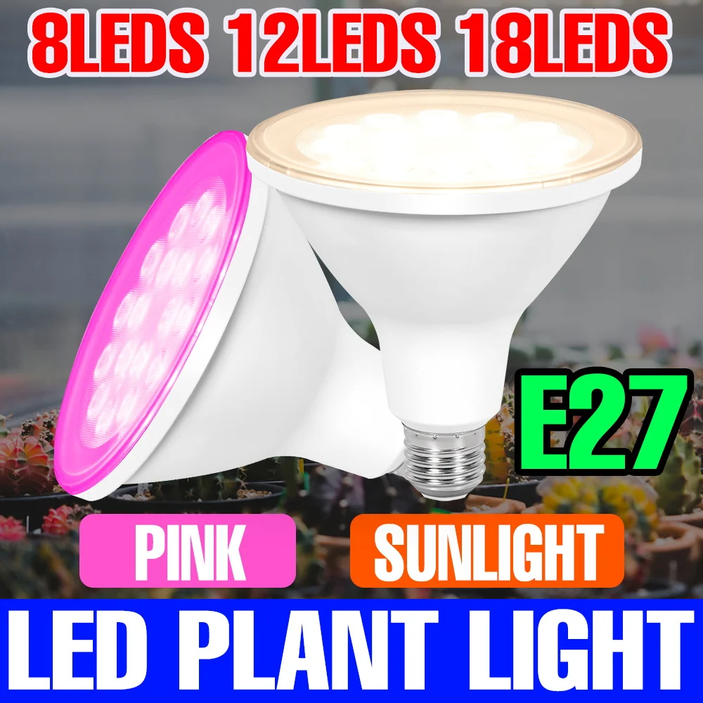 

E27/E26 LED Full Spectrum Grow Light Bulb 220V Indoor Potted Flower Vegetables Plant Growth Box Cultivation Lamp 110V 6W 10W 15W