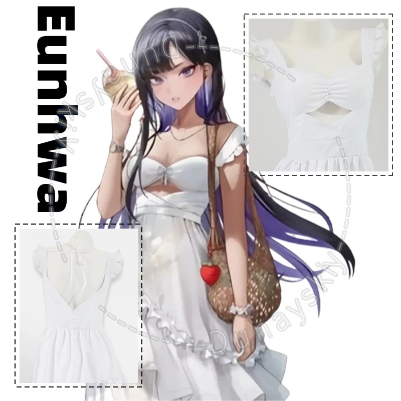 

Godgirls Victory Eunhwa Cosplay Costume Anime Game Character Outfit Halloween Party White Lolita Party Cos For Women Comic Con