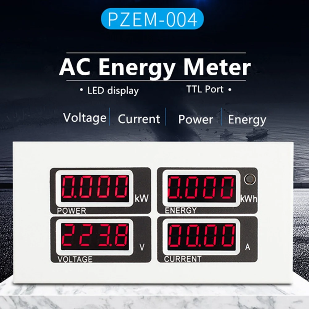 PZEM-004 Einphasen-Energiemessgerät, rote LED-Anzeige, elektrische Instrumente, Volt, Ampere, Watt, Kwh-Anzeige, TTL, Modbus