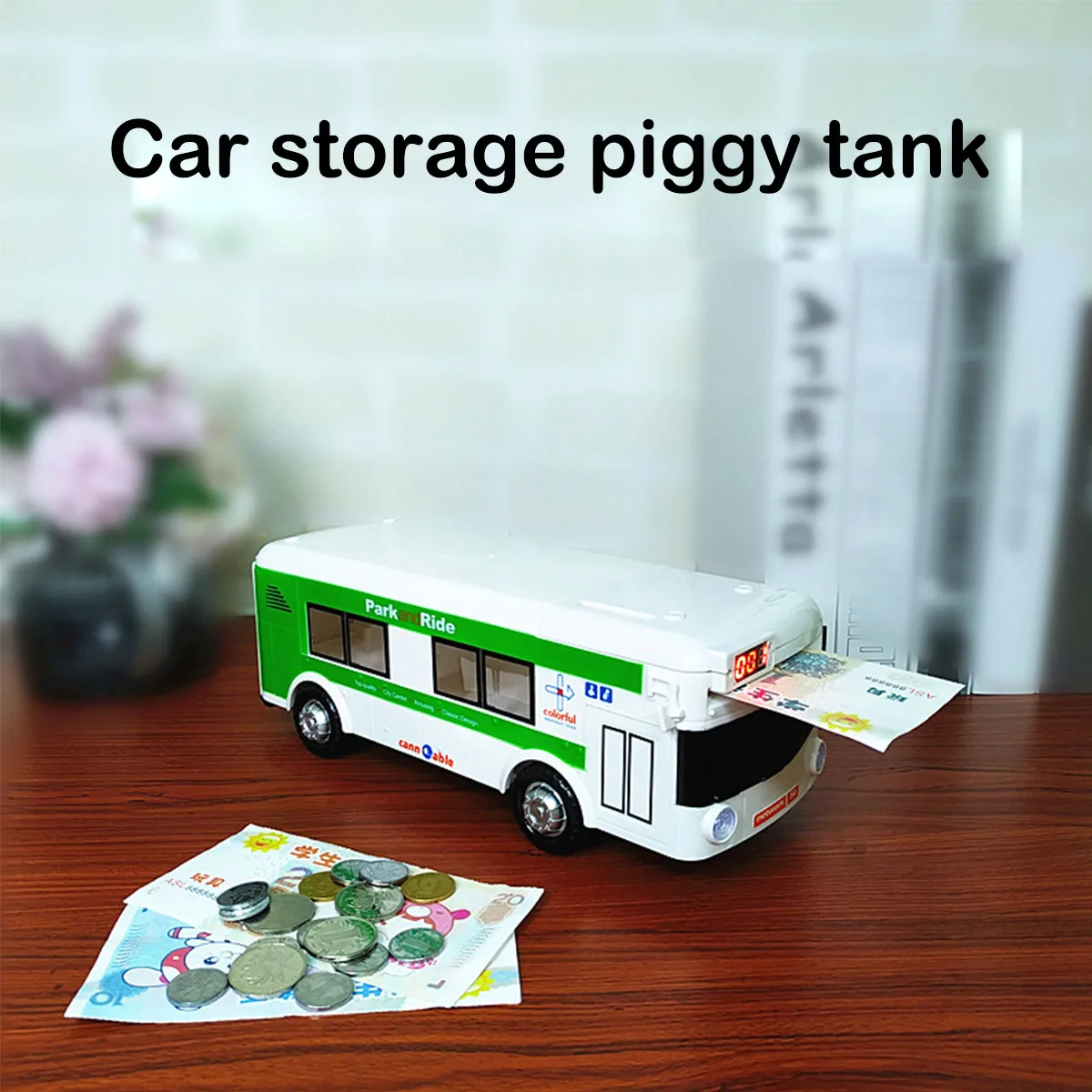 Hucha electrónica automática para niños, juguetes educativos para autobús, hucha de ahorro de dinero para niños pequeños