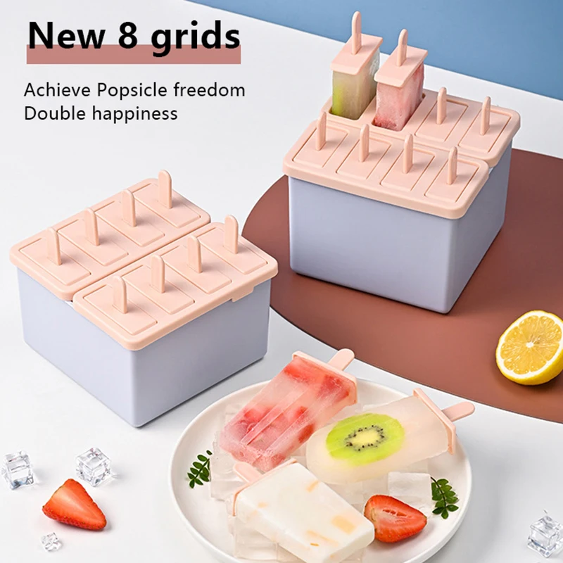 

1PC Ice Cream Molds 8 Grid Food Grade Summer Homemade DIY Children's Cheese Stick Molds