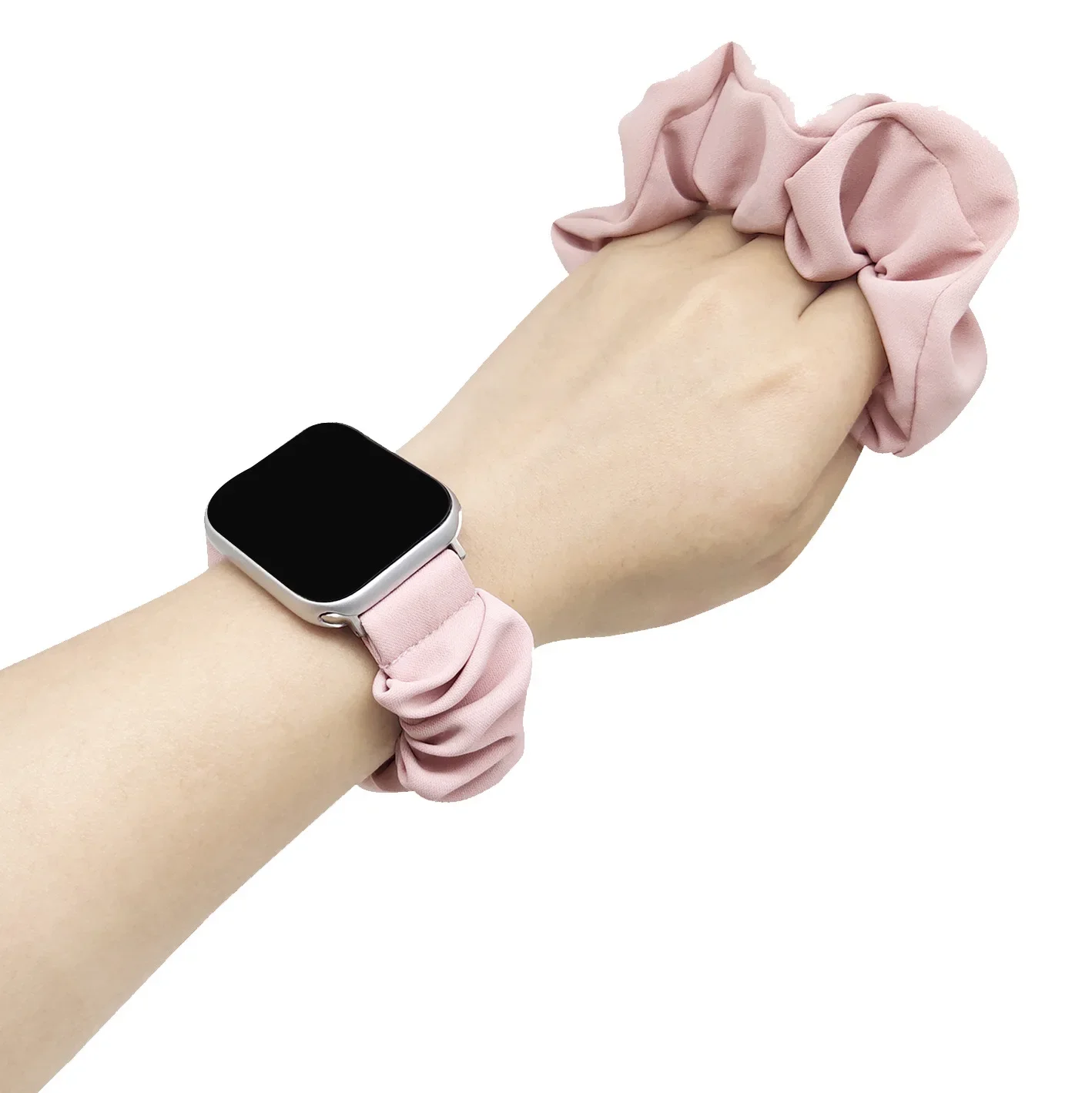 Suitable for Appleiwatch Watch Strap S87 Women's Simple Solid Color Soft Silk Broken Cabo Hair Ring Apple Strap