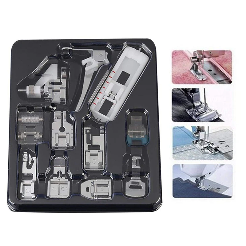 11pcs Sewing Machine Presser Foot Feet Kit Set with Box for Brother Singer Janom Sewing Machines Foot Tool Sewing Accessories