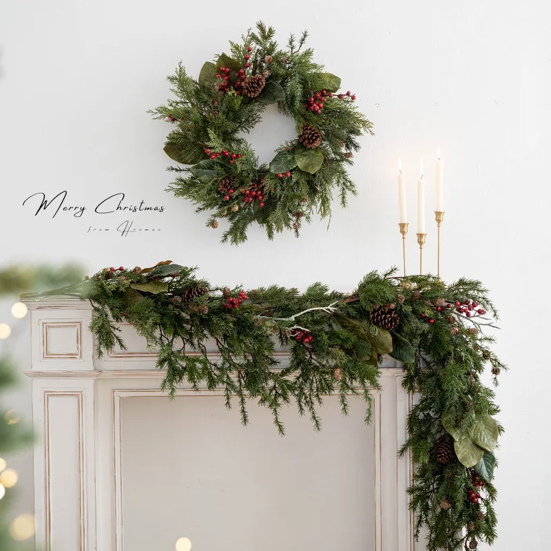 

200X30cm Christmas Garlands Norfolk Pine Garland Artificial Plants Faux Greenery Vine for Table Xmas Party Festival Decoration