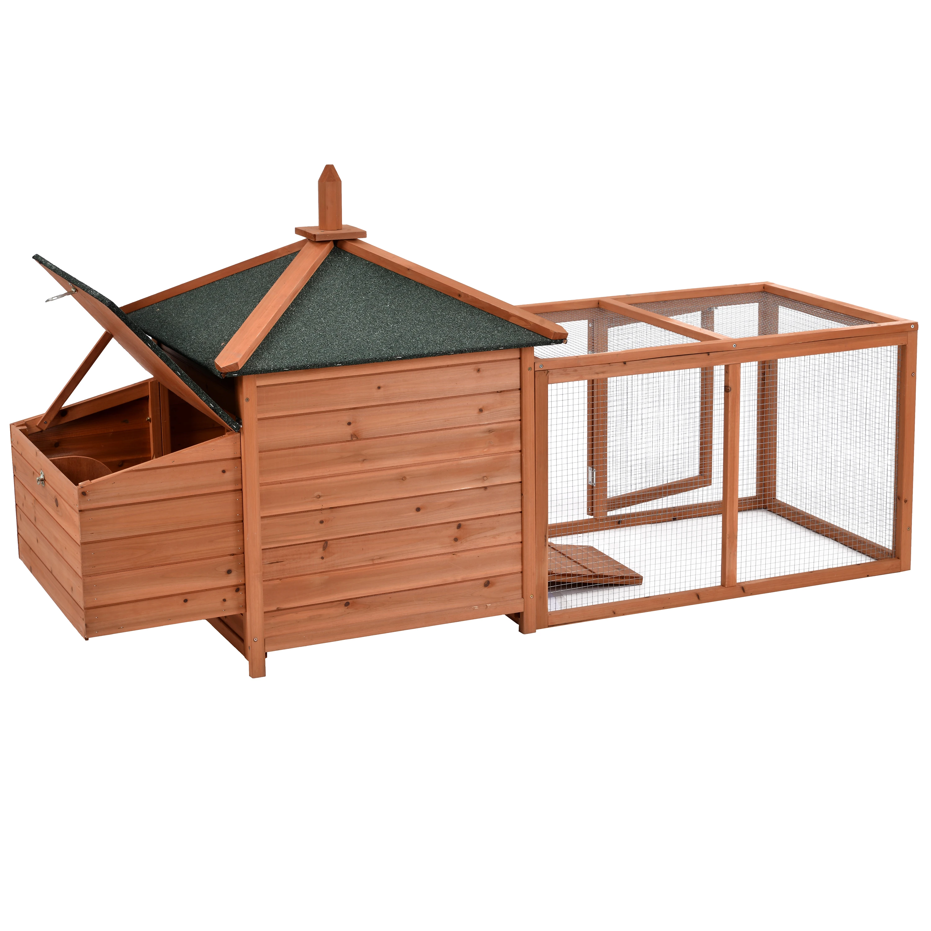 

78" Large Outdoor Wooden Chicken Coop Poultry Cage Rabbit Hutch Small Animal House with Removable Tray and Ramp for 3 Chickens