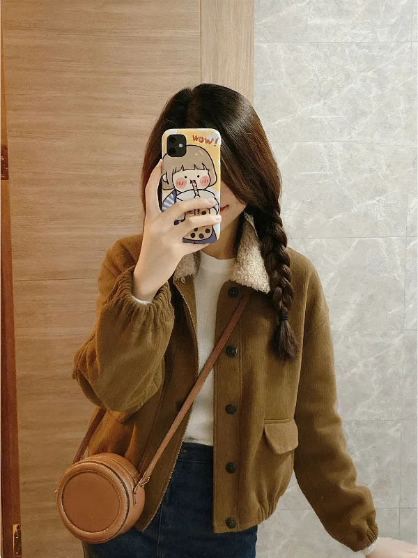 

Шикарное коричневое кожаное пальто с мехом, осенне-зимнее, новинка, женское, для повседневной носки, свободного кроя, теплое