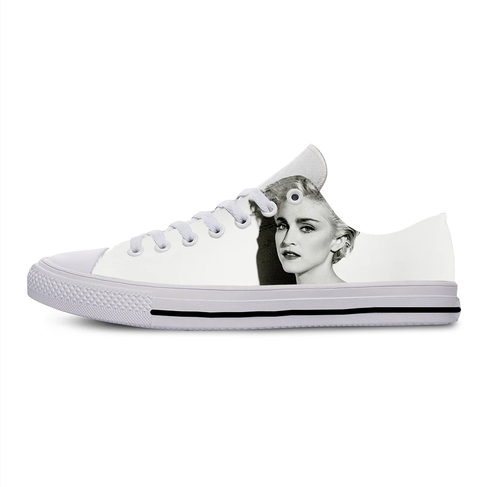 Hot Summer Fashion Madonna Music Pop Singer Cute Funny Low Top Casual Shoes Men Women Latest Sneakers Classic Board Shoes