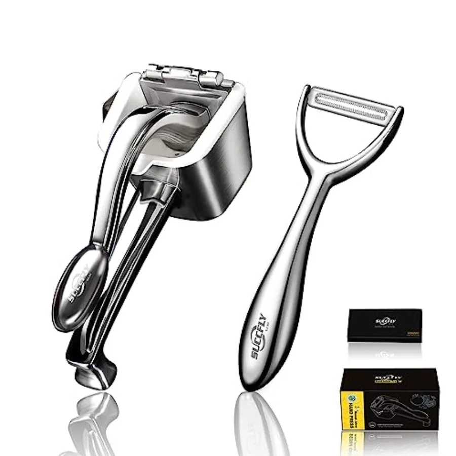 

Набор кухонных инструментов премиум-класса. Ручная соковыжималка для тяжелых условий эксплуатации + Y-образная овощечистка для фруктов и овощей. Пищевая нержавеющая сталь. Сверхпрочная 5-ячный.