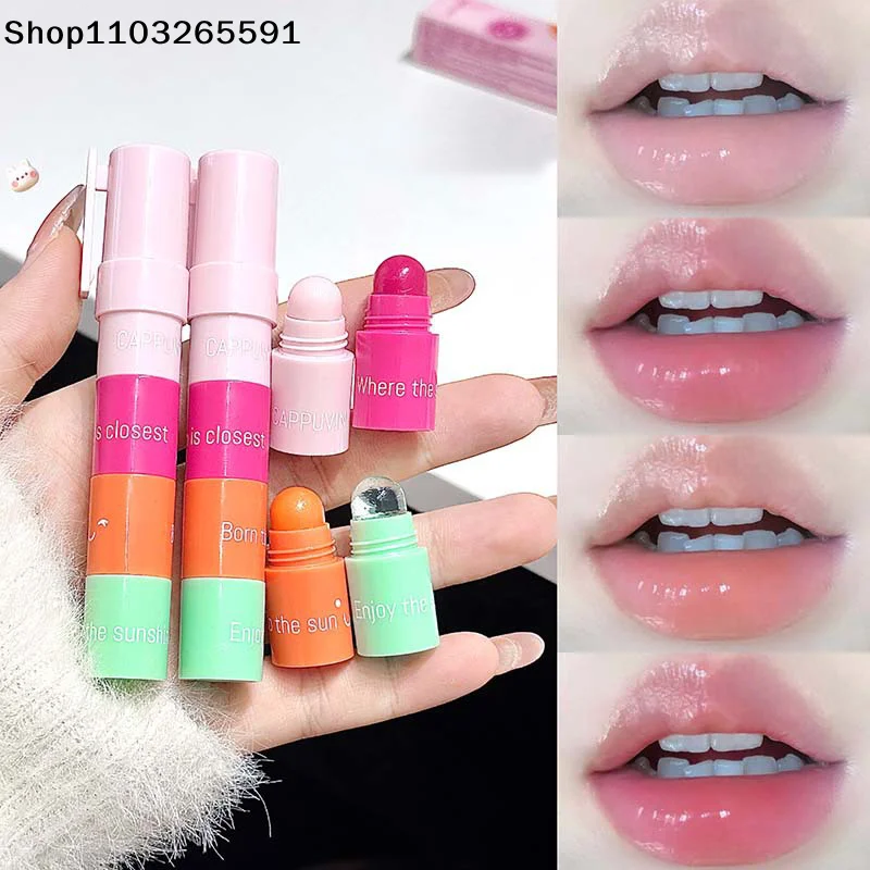 

Набор бальзамов для губ Cappuvini 4-в-1 с эффектом изменения цвета – увлажняющий, питательный, против сухости, с оттенком