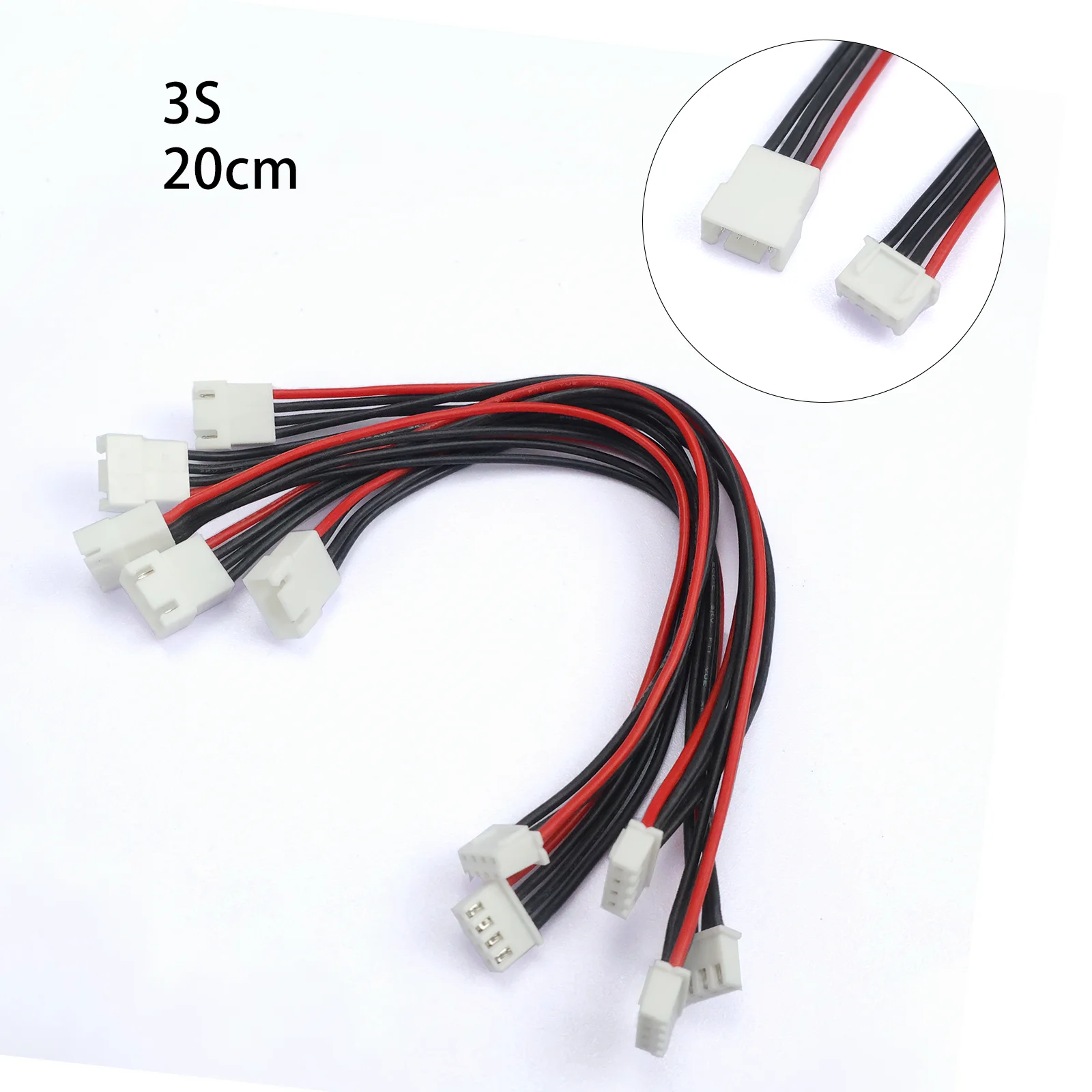 JST-XH Balance Extension Cable 1S to 8S LiPo Battery 22AWG Silicone Wire Charging Lead for RC Charger Drone 5Pairs