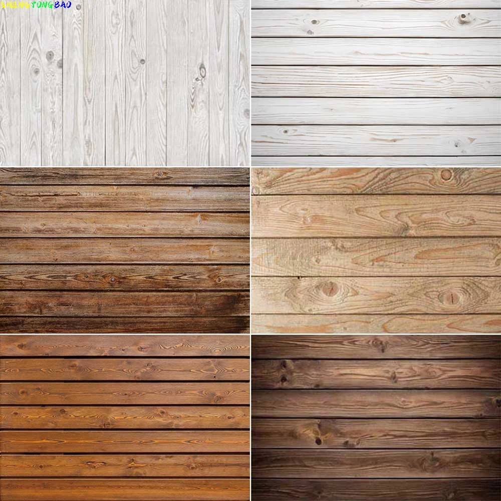 

Wood Photo Backdrop Wooden Board Birthday Photography Studio Background Product Photographic Wall Black Plank Back Drop