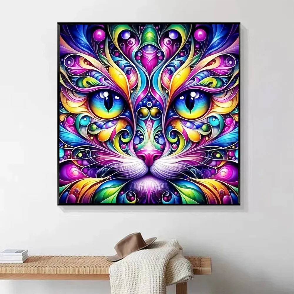 HUACAN Diamond Embroidery Cat Full Square Round Animal New Arrival Painting Cartoon Cross Stitch Mosaic Handmade Gift