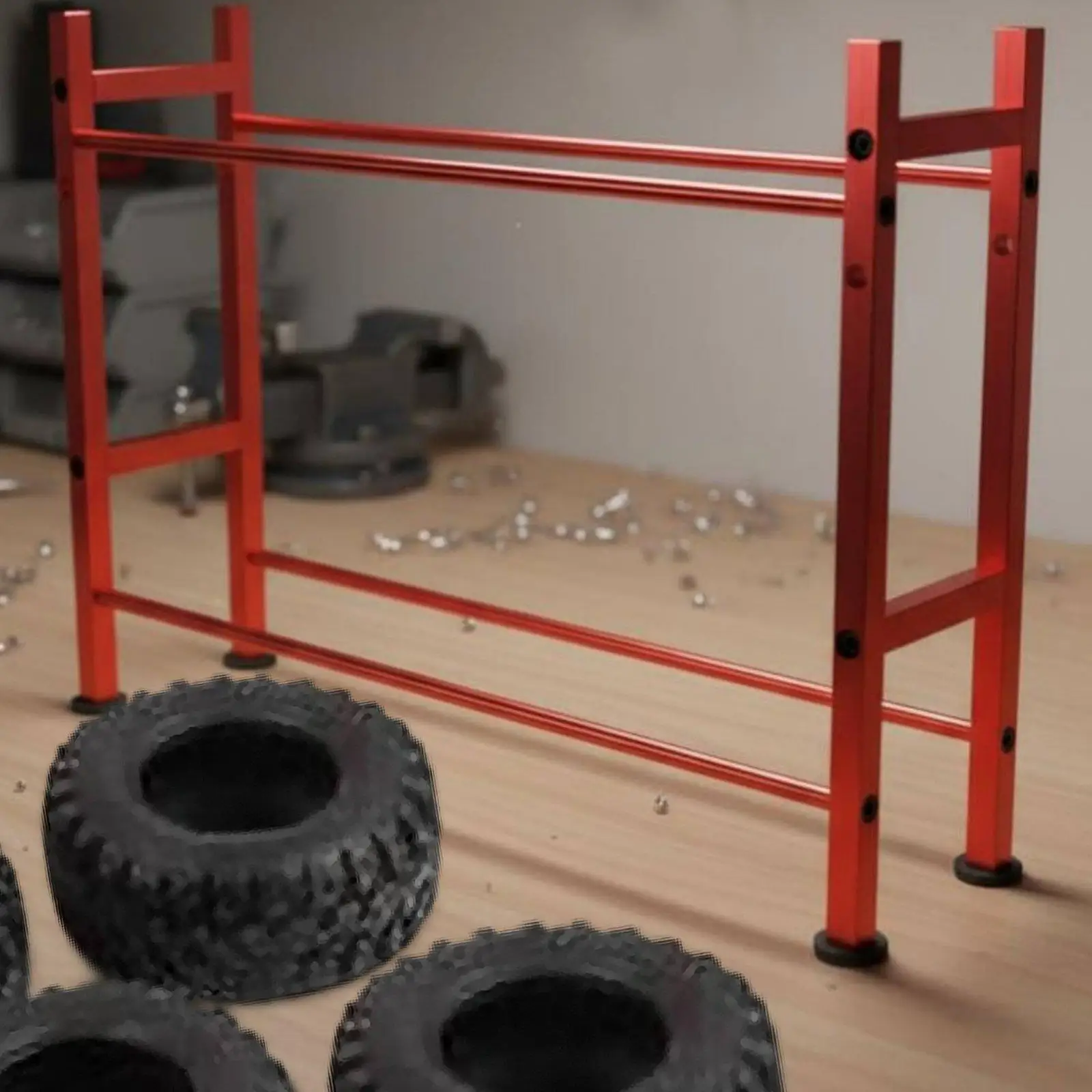 RC Car Wheel Display Rack Simulation Scene Decoration 1/10 Scale Tire Rack view 6
