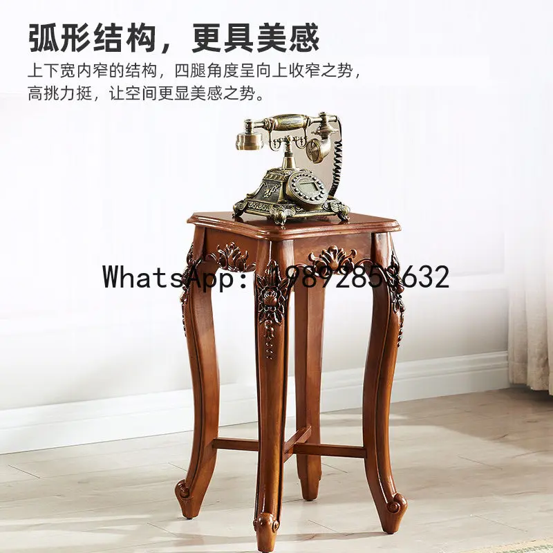 LYY Solid Wood Flower Stand Storage Rack High-End Living Room Floor-Standing Tall Flower Pot Stand Vintage Corner Decorative