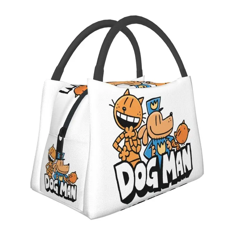 

Dogs Man Comic Movie Insulated Lunch Tote Bag for Women Portable Cooler Thermal Food Lunch Box Work Travel