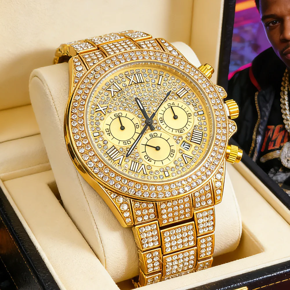 NO Logo Silver Gold Full Diamo - огляд і ціна Jewelry And Watches Luxury Brand