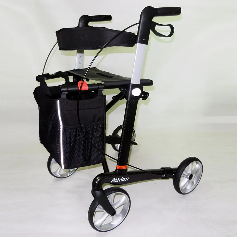 Carbon fiber walker, multi-purpose walking cart, light shopping cart, foldable