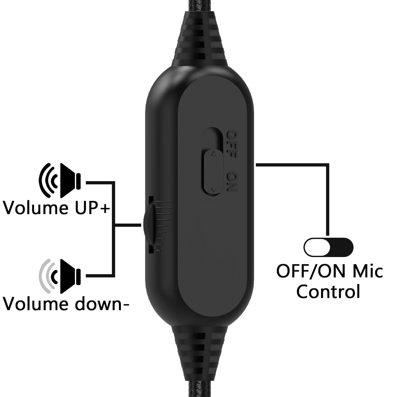 Geekria Boom-Mikrofonkabel für ATH M50x M60x M70x, 2,5 mm auf 3,5 mm, Ersatz-Gaming-Kabel mit Lautstärkeregelung und Stummschaltung für PC-Gamer – Detail 3