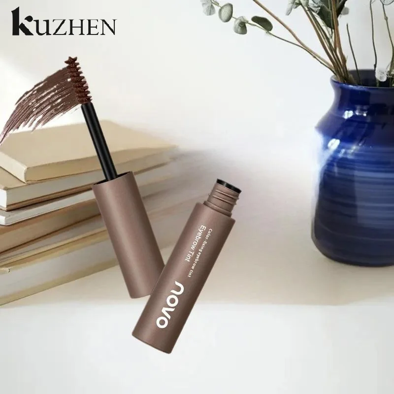 Creme de sobrancelha tingido líquido, de longa duração, à prova d'água, natural, marrom escuro, intensificador de sobrancelha, 4 cores, rímel cosmético