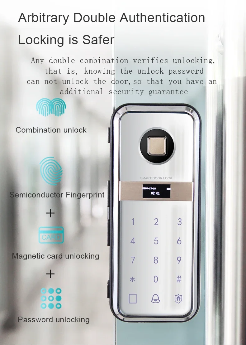 HAIDA-Serrure de porte électrique à télécommande, serrure intelligente pour la maison, approvisionnement d'usine, A8