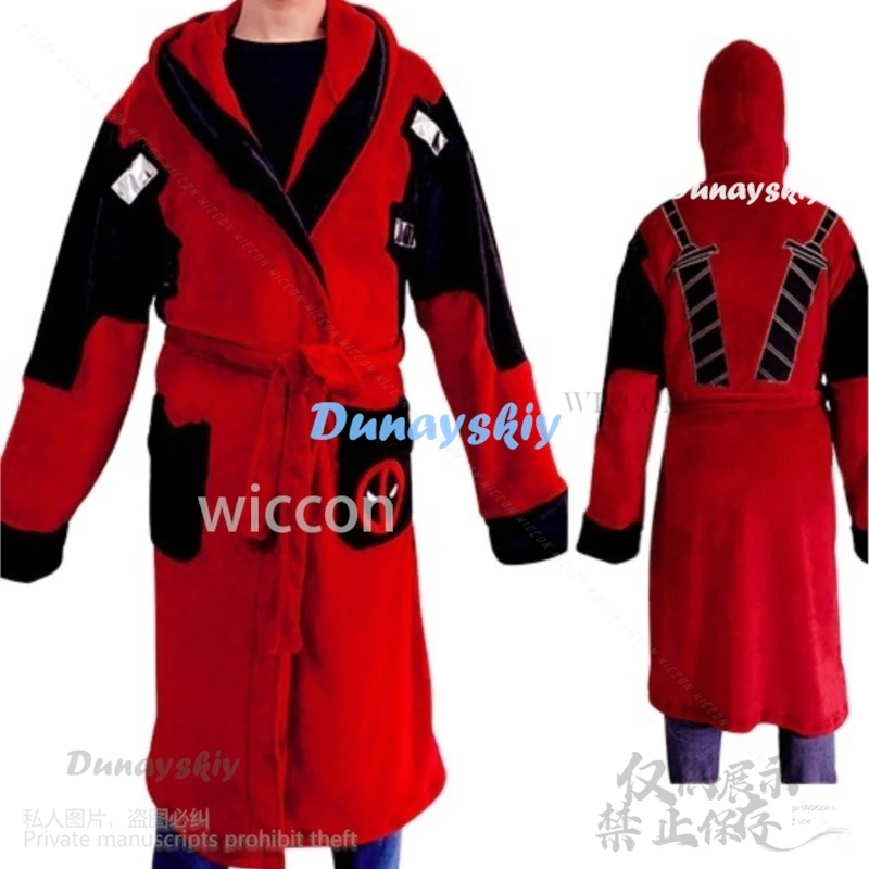 Anime Movie Deadth Paol Bathrobe Cosplay Costume Men Women Halloween Christmas Flannel Hooded Pajamas Sleepwear Customized