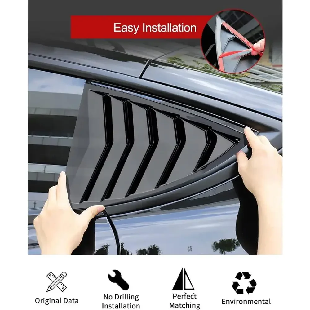 XVIP Rear Window Shutter Cover For Tesla Model Y 21-23 Rear Side Triangle Window Louver Cover Vent Trim Sport Style Accessories