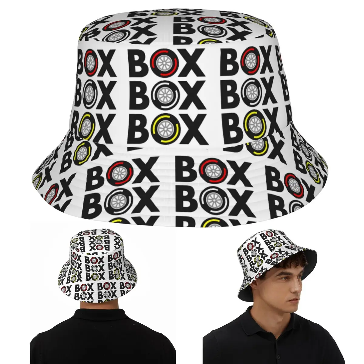 box-box-box-f1-tyre-compound-design-bucket-hats-panama-for-kids-bob-fisherman-hats-for-summer-fishing-caps-unisex