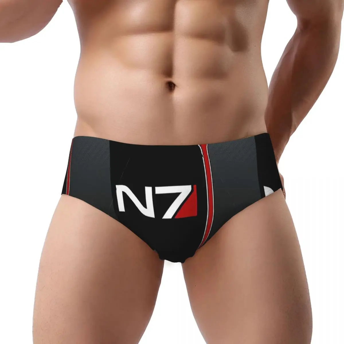 

N7 Mass Effect Emblem Men's Triangle Panties Ventilate Boxer Underpants Short Underwear for Homme Man Boyfriend Gift