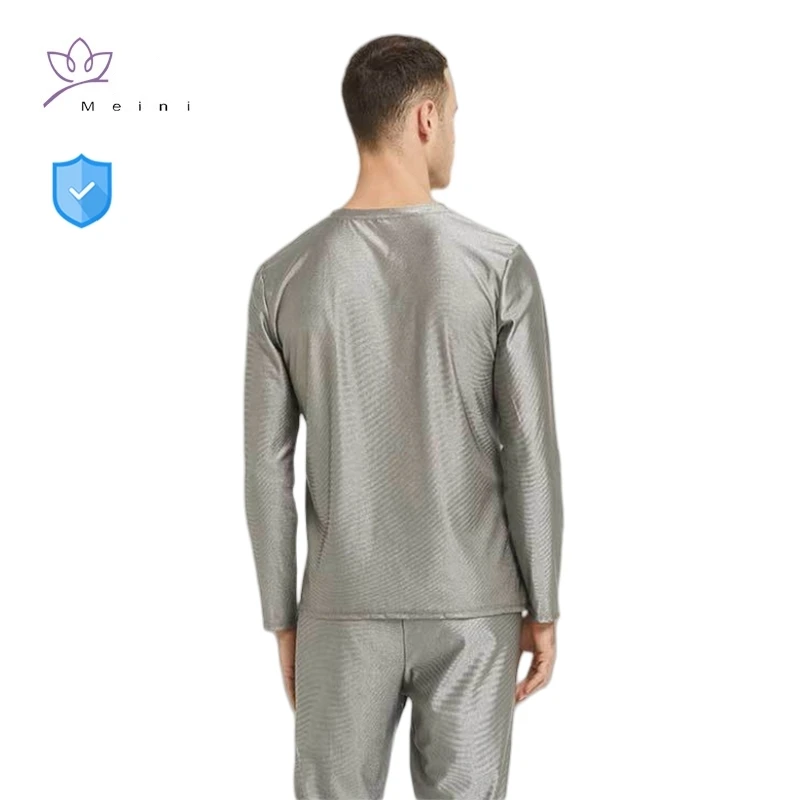 Real electromagnetic radiation protective 100% silver fiber knitted fabric long underwear EMC laboratory EMR shielding underwear