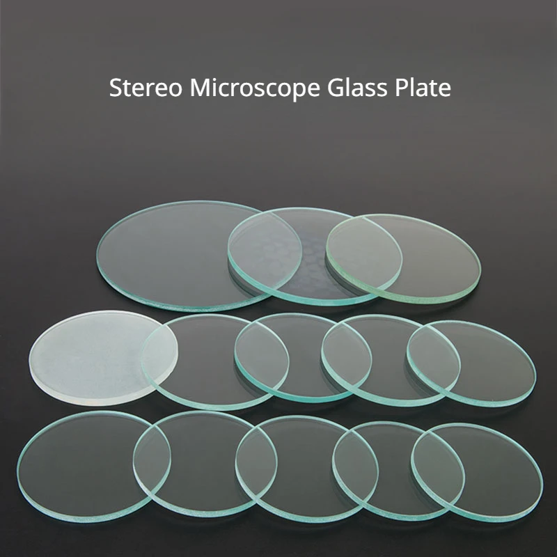 80-262mm Stereo Microscope Glass Plate Circular Transparent Glass Board for Stereo Microscope Base Working Stage