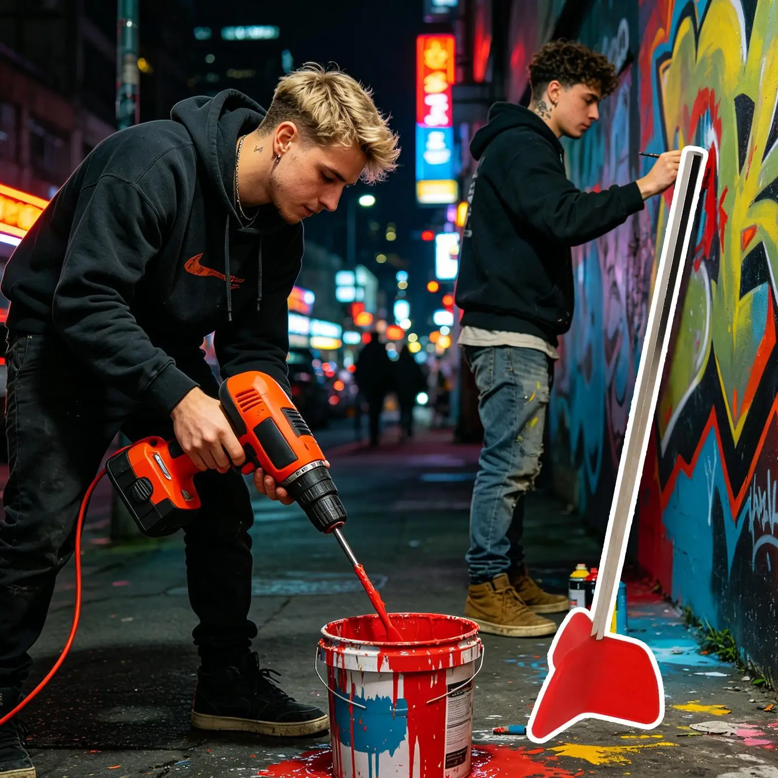 Paint Mixer Heavy Duty Portable Portable Equipment Tool Paint Mixer Drill Attachment For Women Men Cleaning Workshop Indoor